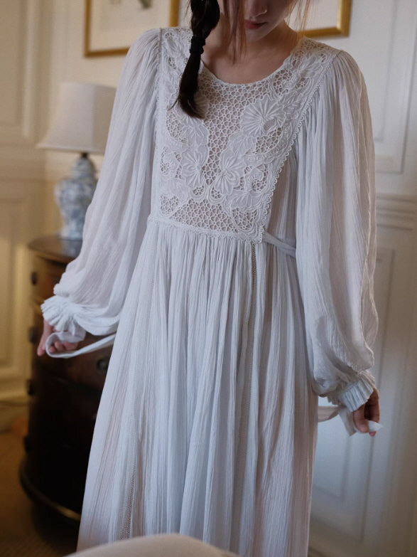 Whispering Lace Vintage Cotton Nightgown