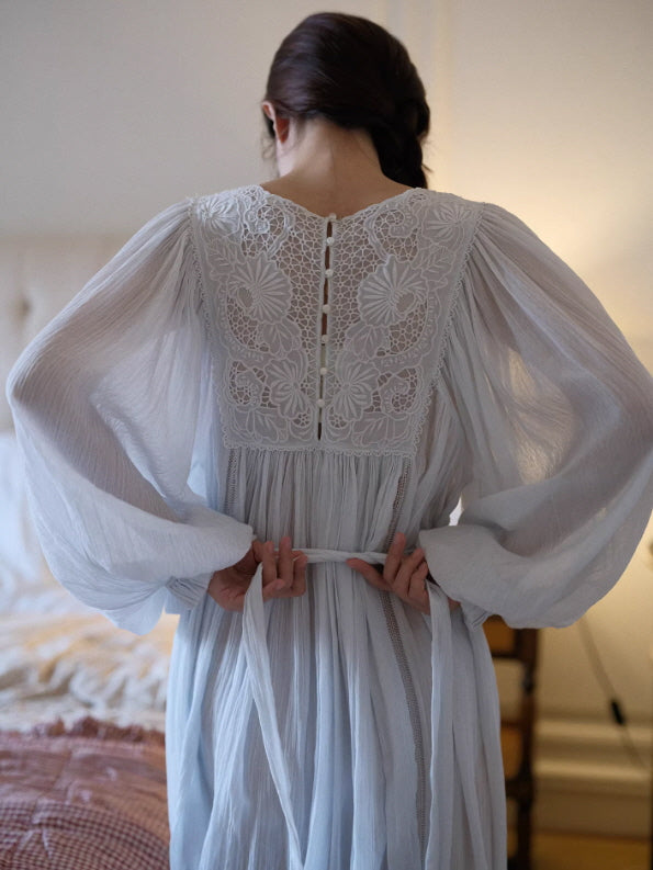 Whispering Lace Vintage Cotton Nightgown