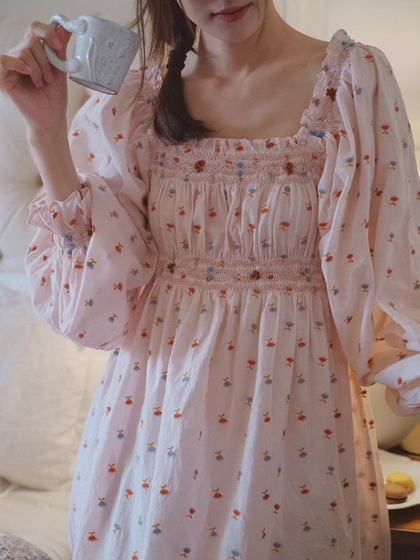 Blush Meadow Smocked Nightgown