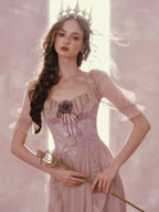 Blush Pink Lace Corset Fairycore Dress