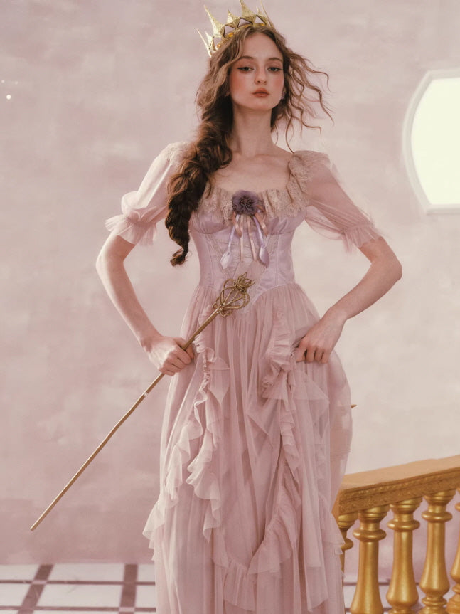 Blush Pink Lace Corset Fairycore Dress