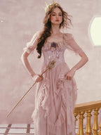Blush Pink Lace Corset Fairycore Dress