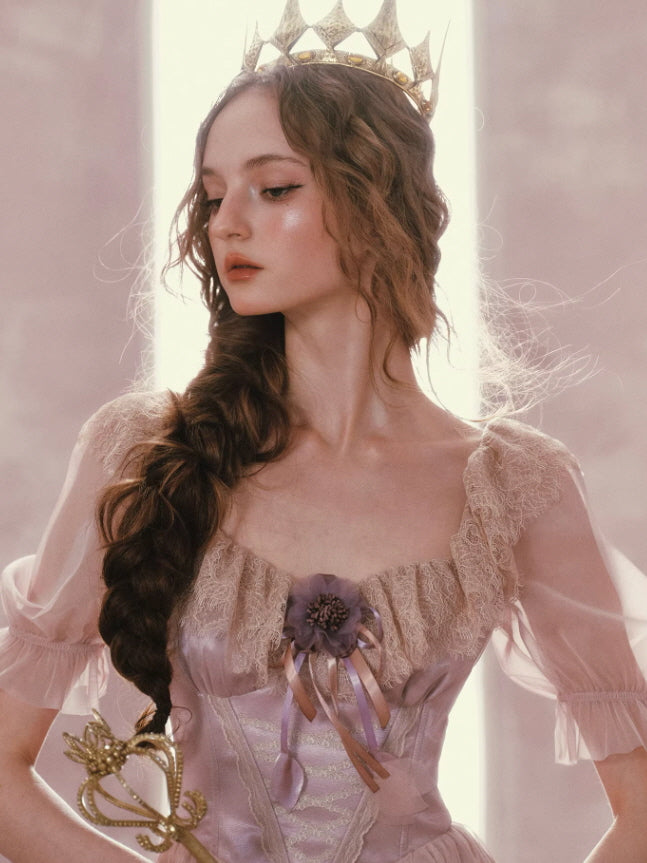 Blush Pink Lace Corset Fairycore Dress