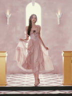 Blush Pink Lace Corset Fairycore Dress