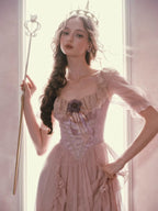 Blush Pink Lace Corset Fairycore Dress