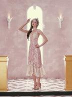 Blush Petal Lace Midi Dress