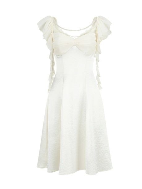 Ivory Pearl Princess Satin Dress