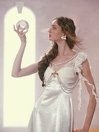 Ivory Pearl Princess Satin Dress