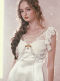 Ivory Pearl Princess Satin Dress