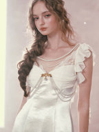 Ivory Pearl Princess Satin Dress
