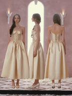 Golden Lace Corset Princess Dress