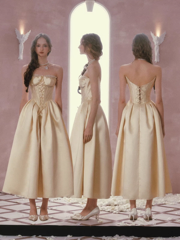 Golden Lace Corset Princess Dress