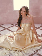 Golden Lace Corset Princess Dress