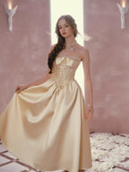 Golden Lace Corset Princess Dress