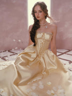 Golden Lace Corset Princess Dress