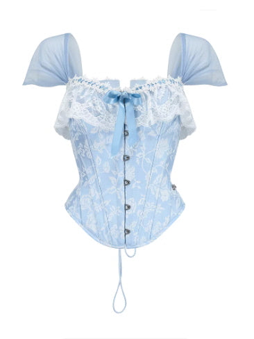 Blue Lace Ballet Corset