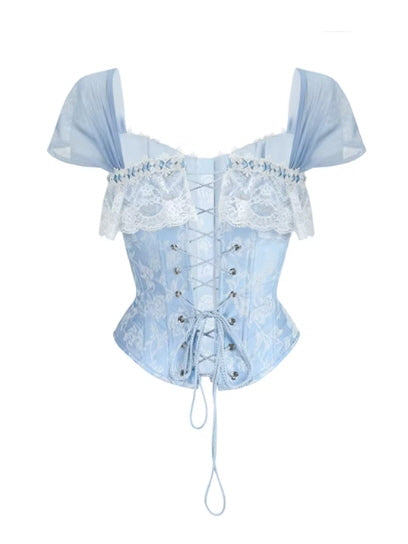 Blue Lace Ballet Corset