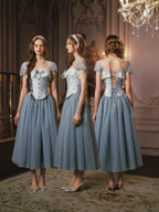 Blue Lace Ballet Corset
