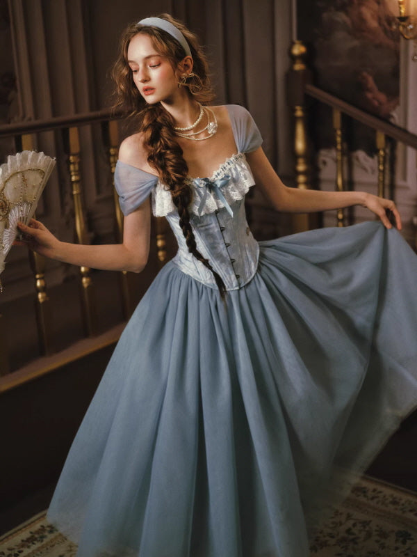 Blue Lace Ballet Corset