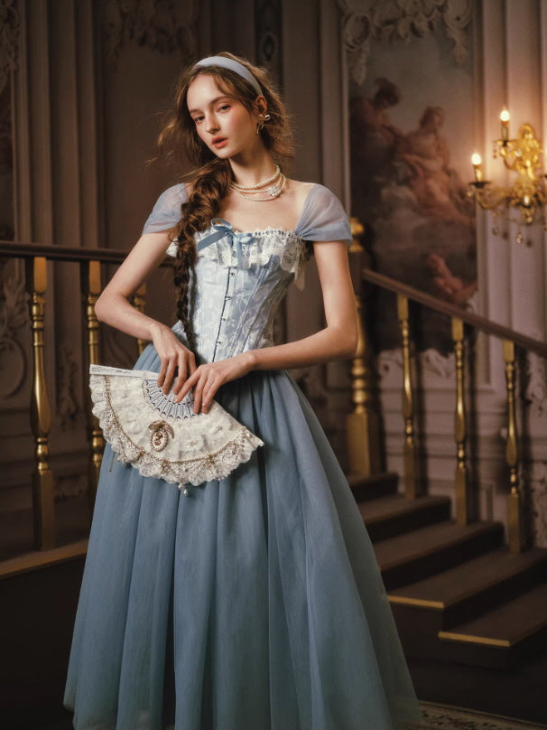 Blue Lace Ballet Corset