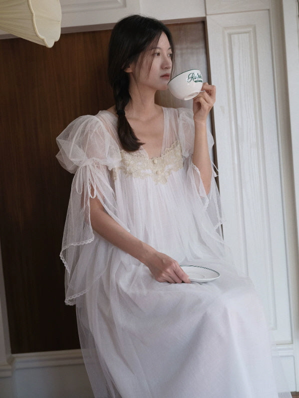 Celestial Whisper Lace Nightgown
