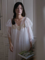 Celestial Whisper Lace Nightgown