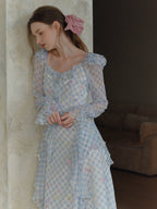Blue Gingham Ruffle Dream Dress