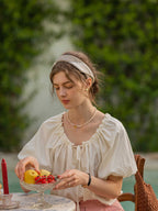 Olivia's White Puff-Sleeve Summer Blouse