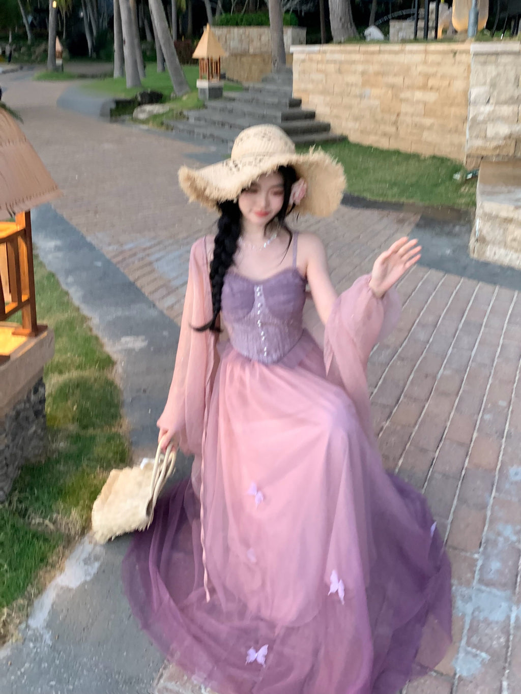 Ethereal Lavender Butterfly Dress