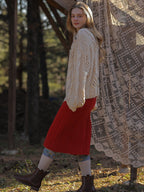 Floral Collared Cozy Knit Sweater