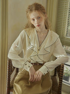 Timeless Ruffle Edge Vintage Blouse