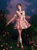 Vintage Rose Lace Frill Dress