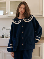 Midnight Ruffle Fleece Pajama Set