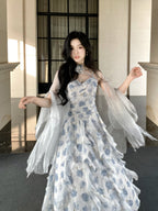 Whimsical Bloom Ruffle Chiffon Dress