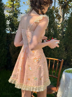 Whimsical Oil Painting Cottage Dress