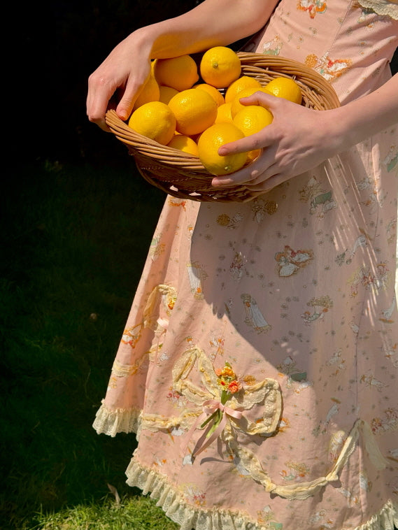 Whimsical Oil Painting Cottage Dress
