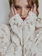 Ivory Whisper Lace Knit Cardigan