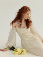 Ethereal Off-Shoulder Chiffon Dress