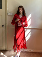 Scarlet Bloom Vintage Wrap Dress