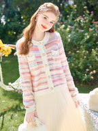 Pastel Dream Striped Cozy Cardigan