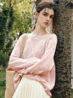 Blush Diamond Knit Loose Sweater