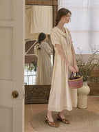 Heavenly Garden Retro Embroidery Linen Dress
