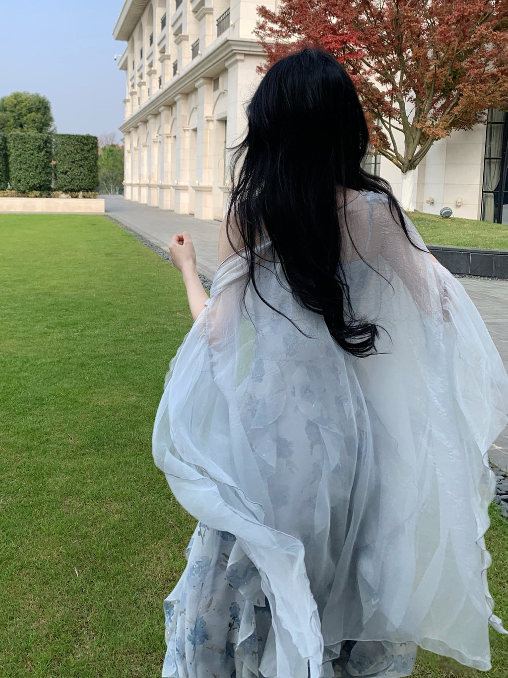 Whimsical Bloom Ruffle Chiffon Dress