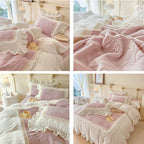 Velvet Rose Ruffle Bedding Set