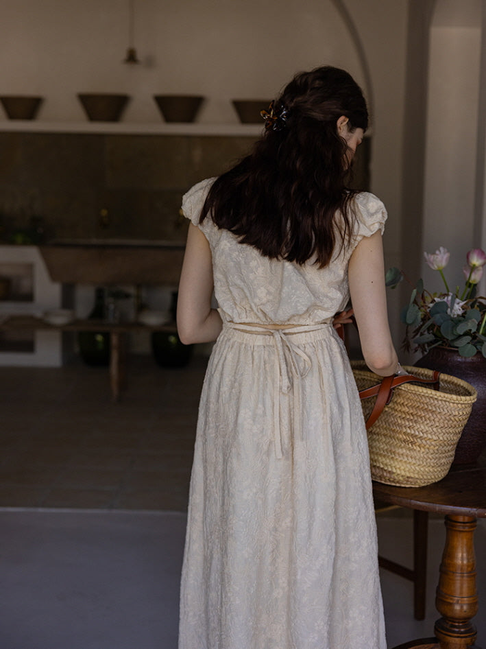 Floral Embroidered Cotton Dress