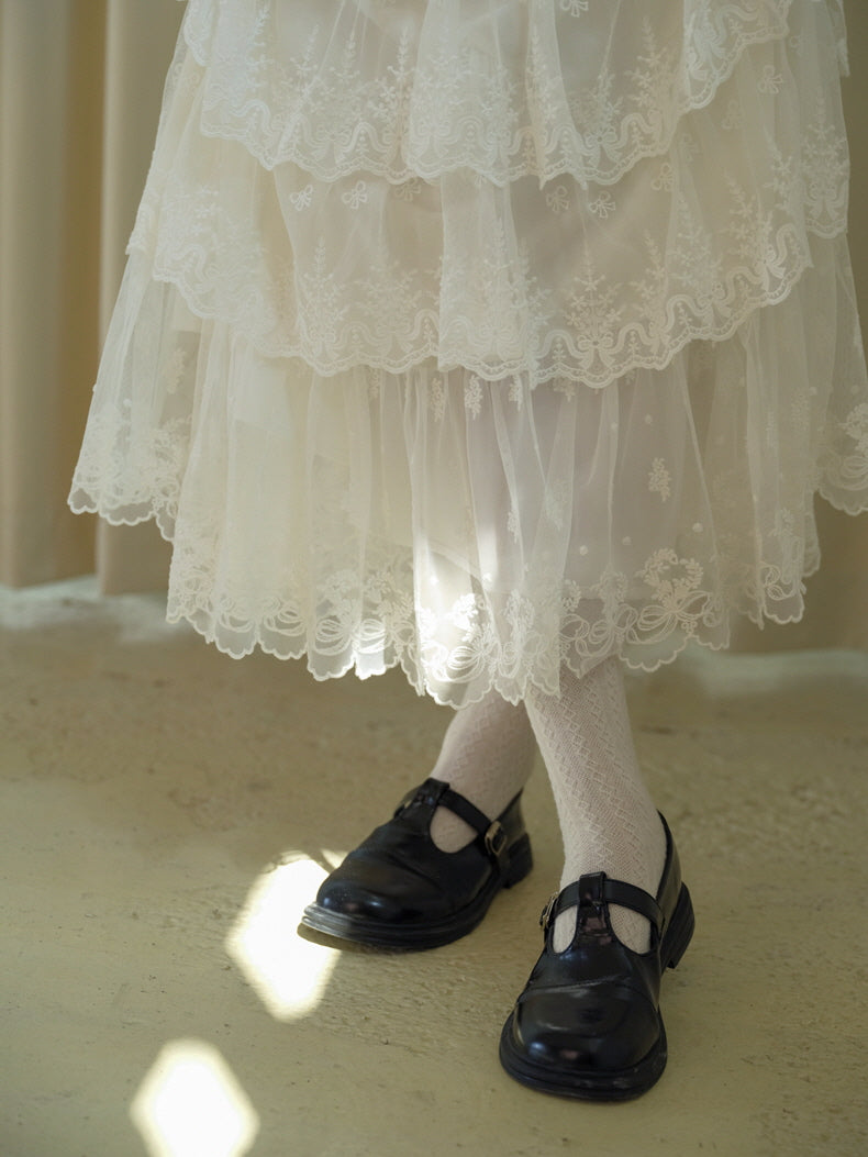 Enchanted Lace Tiered Maxi Skirt