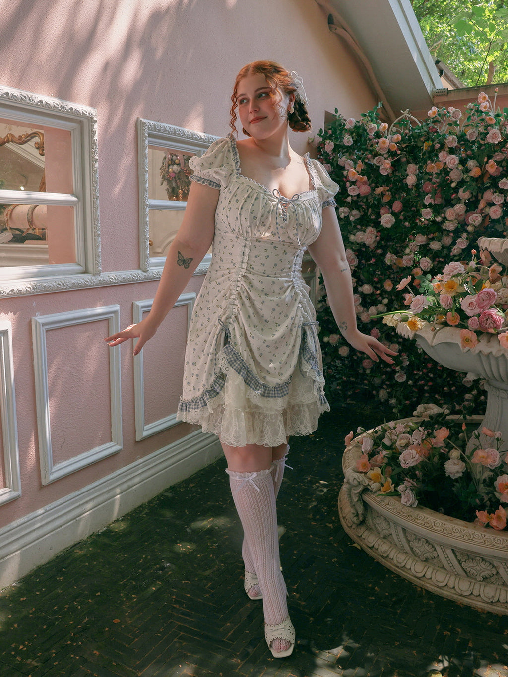 Ethereal Lace Coquette Dress