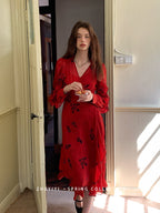 Scarlet Bloom Vintage Wrap Dress