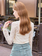 Delicate Lace Long-Sleeve Top