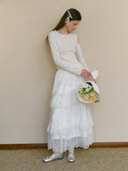 Ethereal Layered White Tulle Skirt